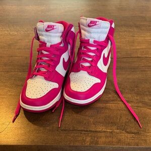 Nike Women's High-Top Sneakers in Hot Pink and White